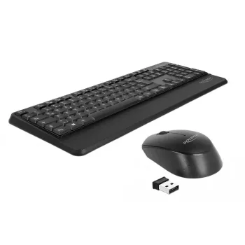 Klawiatura z myszą w zestawie DeLOCK 12674 Uniwersalny RF Wireless QWERTZ Niemiecki Czarny