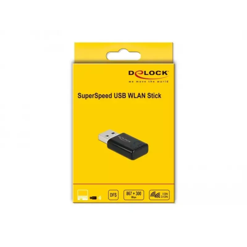 Karta sieciowa DeLOCK 12550 WLAN USB dwuzakresowa Wi-Fi 5