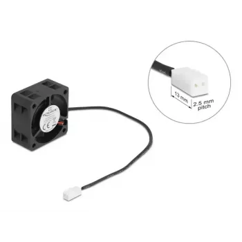 DELOCK 67287 wentylator osiowy 4 cm, 5 V DC, łożysko kulkowe, 0,19 m³/h, czarny
