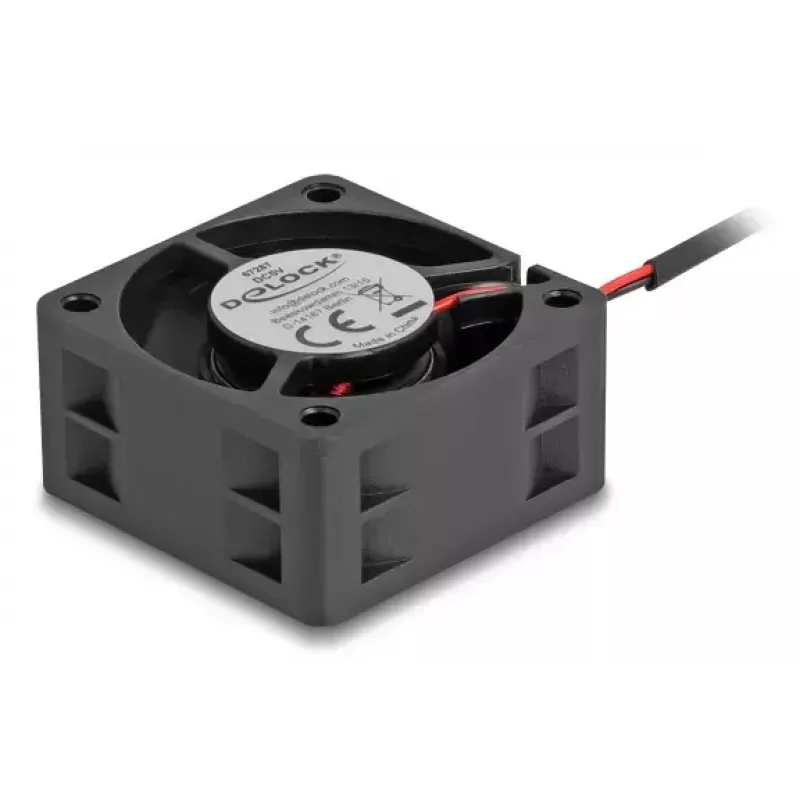 DELOCK 67287 wentylator osiowy 4 cm, 5 V DC, łożysko kulkowe, 0,19 m³/h, czarny