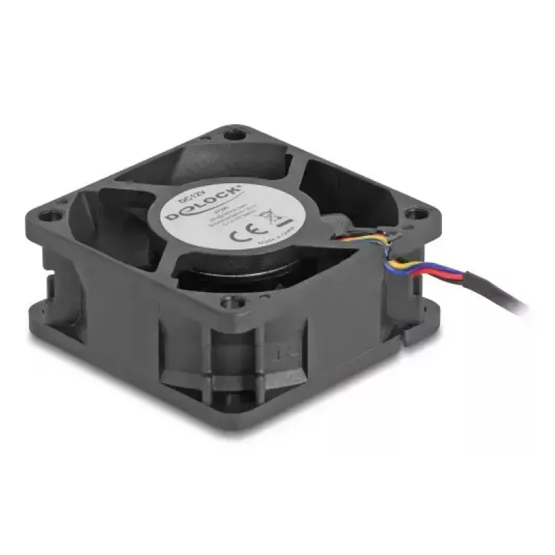 Wentylator do obudowy komputera DELOCK 6 cm (60x60x25 mm) 12 V DC, łożysko kulkowe, czarny