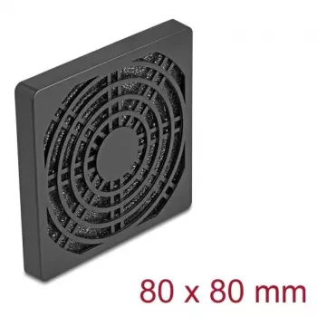 Kratka wentylatora DELOCK 67311, ABS, czarny, 87×87 mm, rozstaw otworów montażowych 71,5×71,5 mm