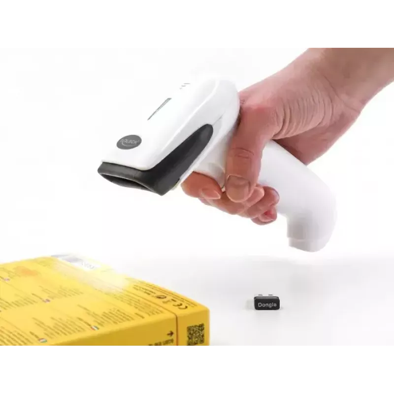 Ręczny skaner kodów kreskowych DeLOCK 90587 1D 2D bezprzewodowy Bluetooth USB biały