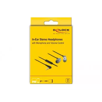 Zestaw słuchawkowy DeLOCK 27183 Słuchawki douszne Jack 3,5 mm Mikrofon Regulacja głośności