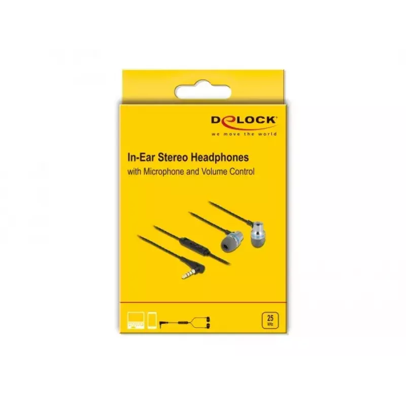 Zestaw słuchawkowy DeLOCK 27183 Słuchawki douszne Jack 3,5 mm Mikrofon Regulacja głośności