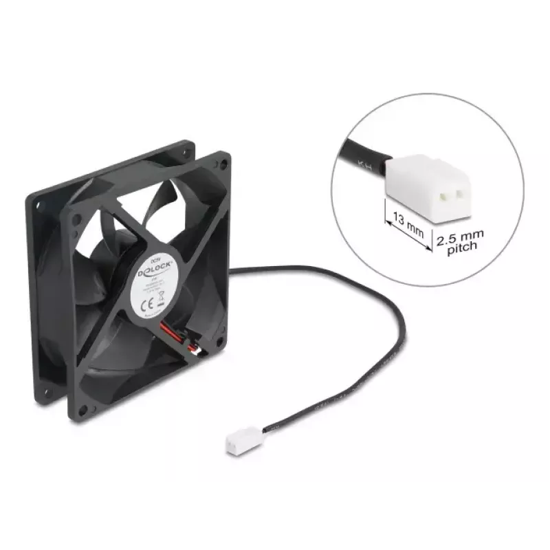 Wentylator do obudowy komputera DELOCK 92 mm 5 V DC łożysko kulkowe 1,02 m³/h Czarny (model 67291)