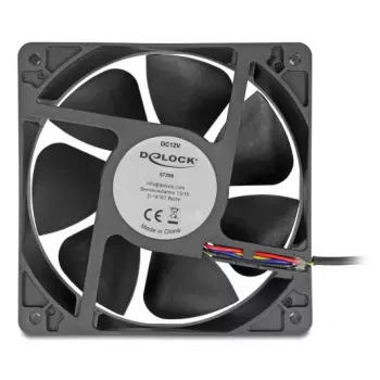 Wentylator DELOCK 67298 120 mm Czarny 12 cm Łożysko kulkowe 12 V DC 3,53 m³/h
