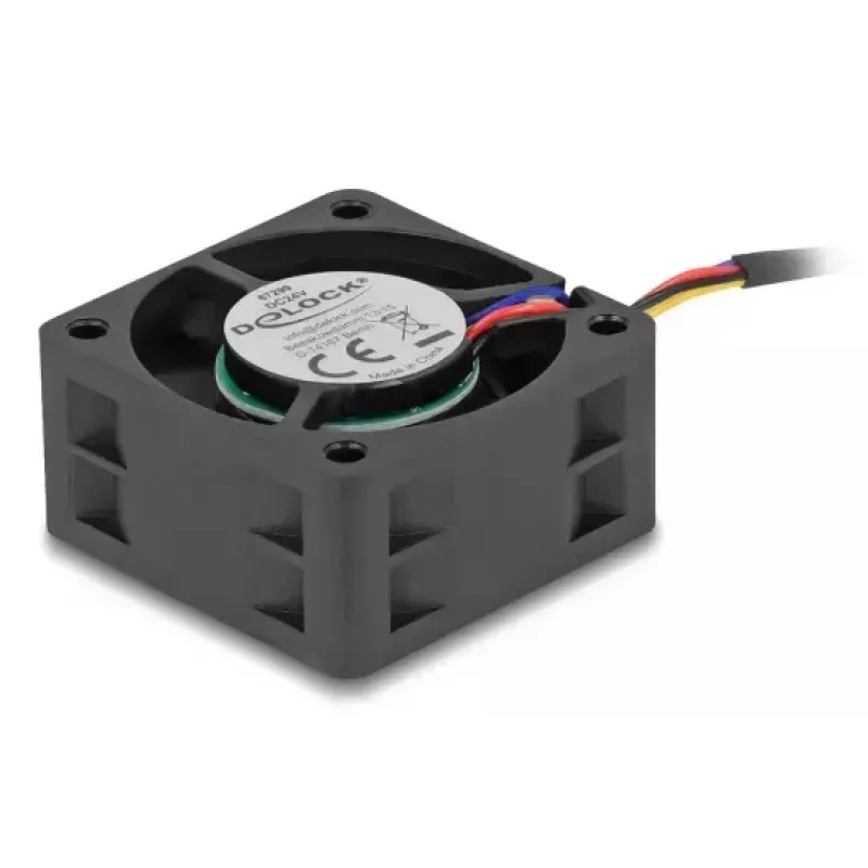 Wentylator do obudowy komputera DELOCK 67299 — 40 x 40 x 20 mm, 24 V DC, łożysko kulkowe, 0,19 m³/h, czarny