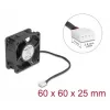 Wentylator do obudowy komputera DELOCK 67300 — wentylator osiowy 60 mm, 24 V, łożysko kulkowe, czarny