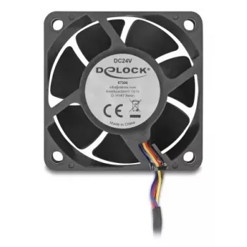 Wentylator do obudowy komputera DELOCK 67300 — wentylator osiowy 60 mm, 24 V, łożysko kulkowe, czarny