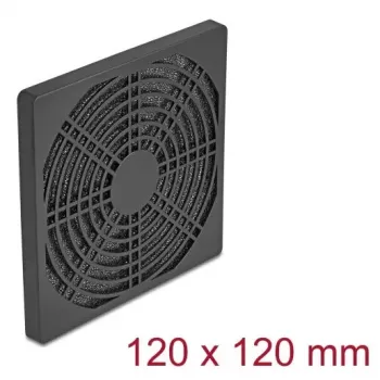 Kratka wentylatora DELOCK 67313, ABS czarna, 125×125 mm, rozstaw otworów montażowych 105×105 mm
