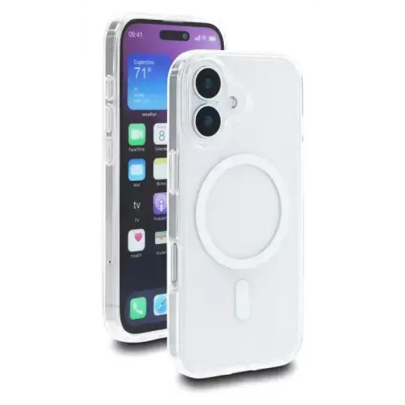 Obudowa ochronna dla iPhone 17 firmy DELOCK — Etui, kompatybilne z MagSafe, przezroczysta biel, pasuje do ekranu do 16 cm (6,3 cala)