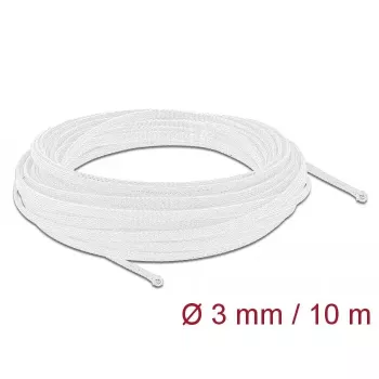 Oplot pleciony DeLOCK 20692 10 m x 3 mm biały