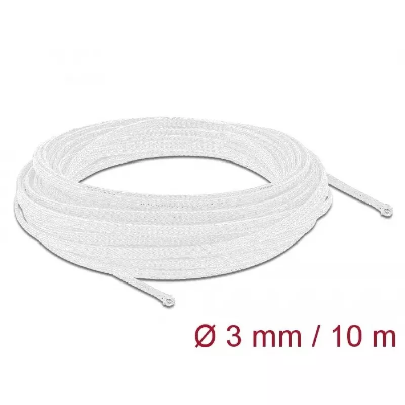 Oplot pleciony DeLOCK 20692 10 m x 3 mm biały