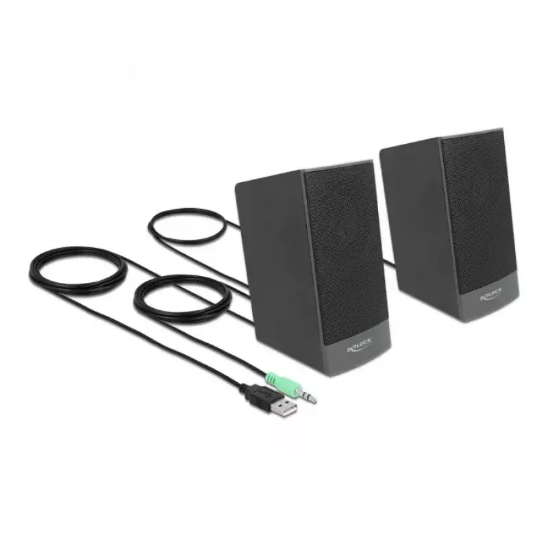 Głośniki stereo DELOCK 27001, 2.0, zasilane przez USB