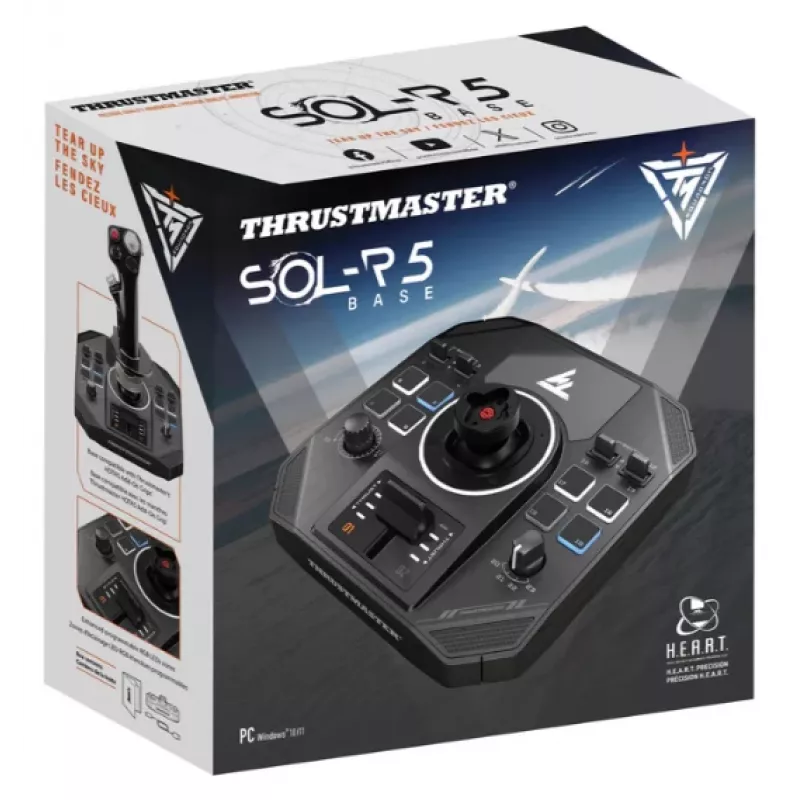 Baza kierownicy do gier Thrustmaster Sol‑R 5 Base czarna USB Type‑C, analogowa/cyfrowa, do PC, 196×196×67 mm