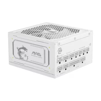 Zasilacz MSI MAG A1000GL PCIE5 biały 1000 W ATX 24-pin, 80 PLUS Gold, wentylator 135 mm