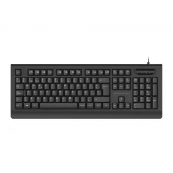CONCEPTRONIC USB klawiatura with Smart ID Card Reader KAYNE01IT — Pełnowymiarowa, 105 klawiszy, układ włoski, przewodowa, kabel 1,5 m, czarna