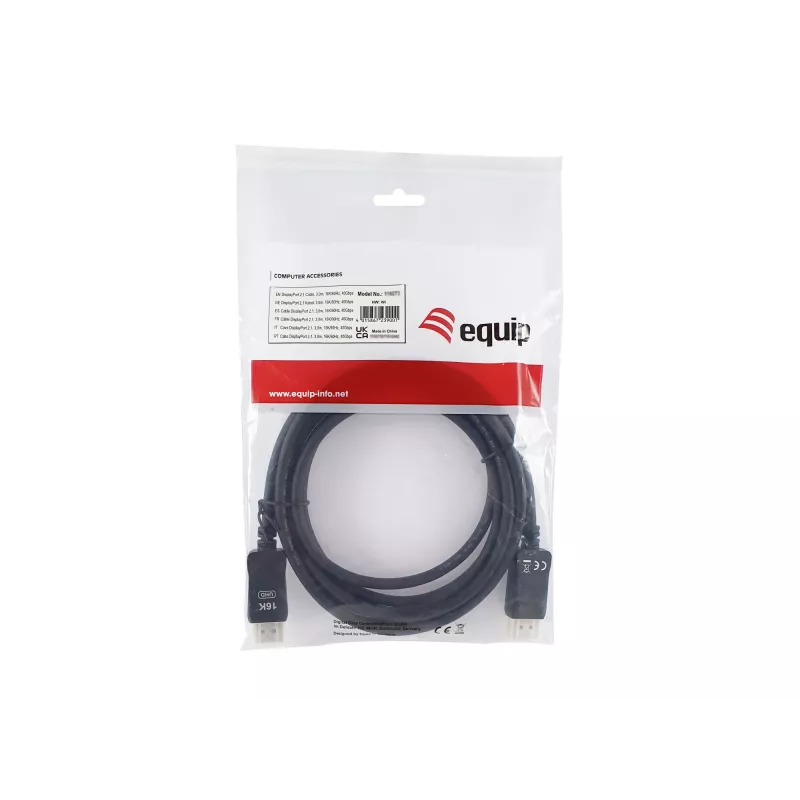 Kabel DisplayPort EQUIP 119274, 5 m, DisplayPort–DisplayPort, czarny