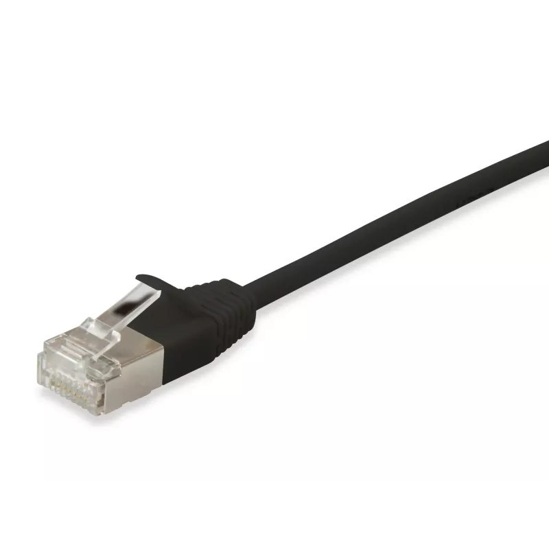 Equip Cat.6A F/FTP cienki Patch kabel 0.15m Czarny 10000 Mbit/s