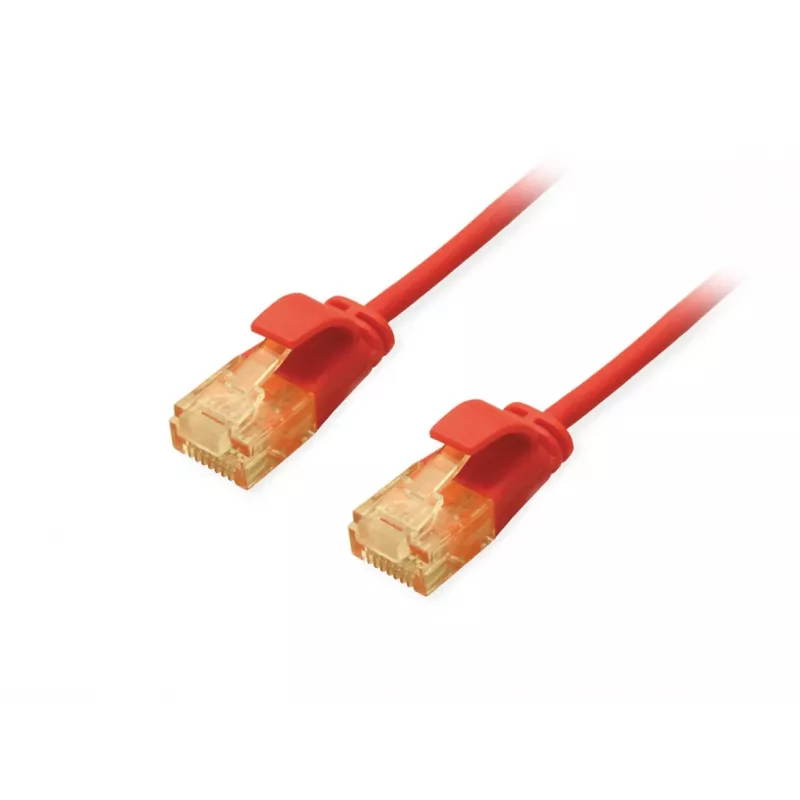 Equip Cat.6A U/UTP cienki Patch kabel 1m Czerwony 10000 Mbit/s
