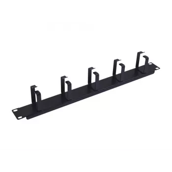 Panel do zarządzania kablami Equip 19 cali 1U z 5 metalowymi uchwytami, czarny