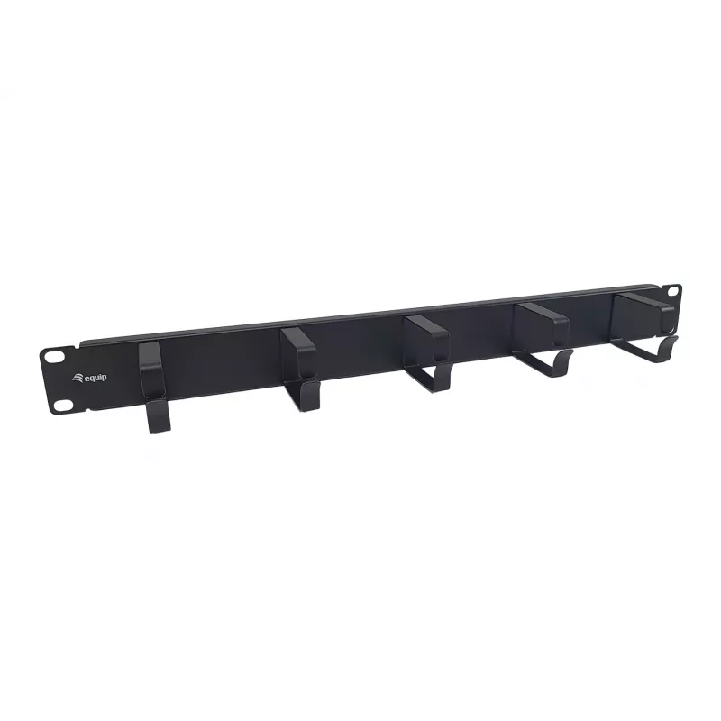 Panel do zarządzania kablami Equip 19 cali 1U z 5 metalowymi uchwytami, czarny