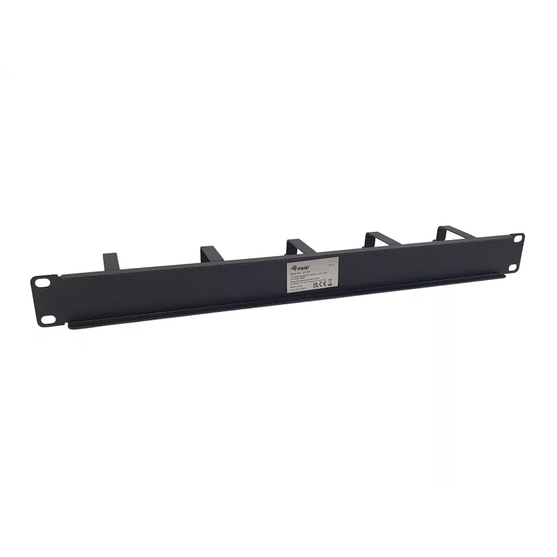 Panel do zarządzania kablami Equip 19 cali 1U z 5 metalowymi uchwytami, czarny