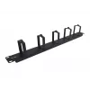 Panel do zarządzania kablami Equip 19 cali 1U z 5 metalowymi uchwytami, czarny