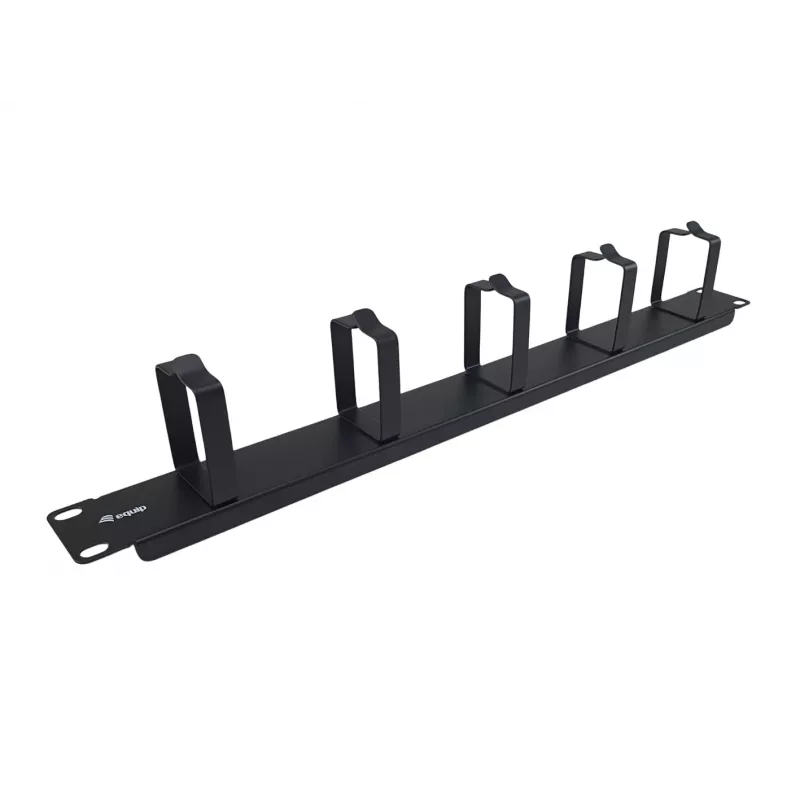 Panel do zarządzania kablami Equip 19 cali 1U z 5 metalowymi uchwytami, czarny