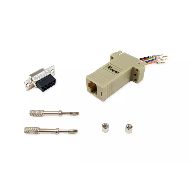 Adapter Equip DB9 na RJ45 żeński szeregowy szary 72x33x16mm