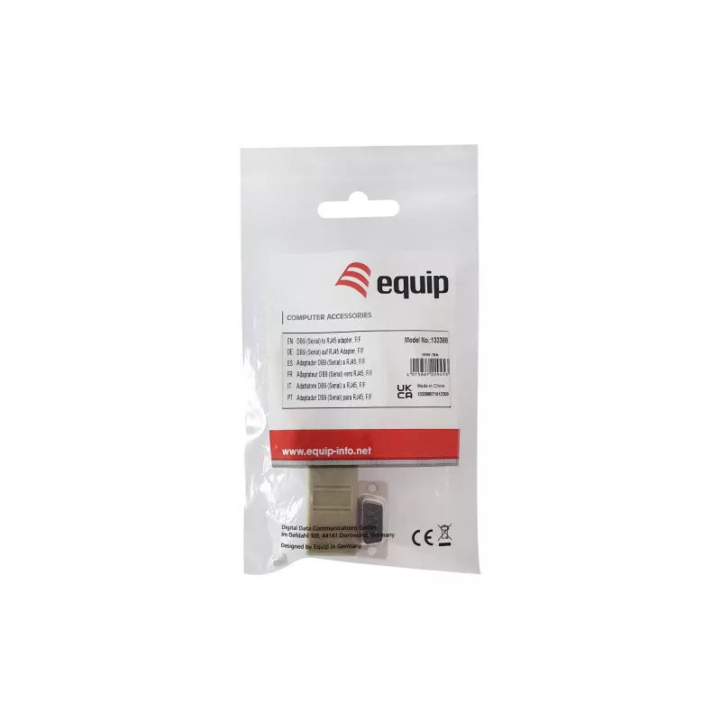 Adapter Equip DB9 na RJ45 żeński szeregowy szary 72x33x16mm