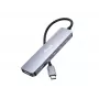 EQUIP USB-C 6-w-1 wielofunkcyjny adapter — HDMI 4K/60Hz, 4× USB-C Gen2 (10Gbps), PD 100W, kabel 0,25 m, szary