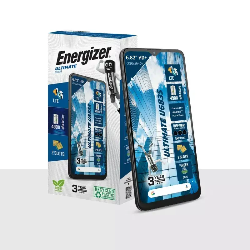 Smartphone Energizer U683SEU, wyświetlacz 6,82 cala, 2 GB RAM, 64 GB, czarny