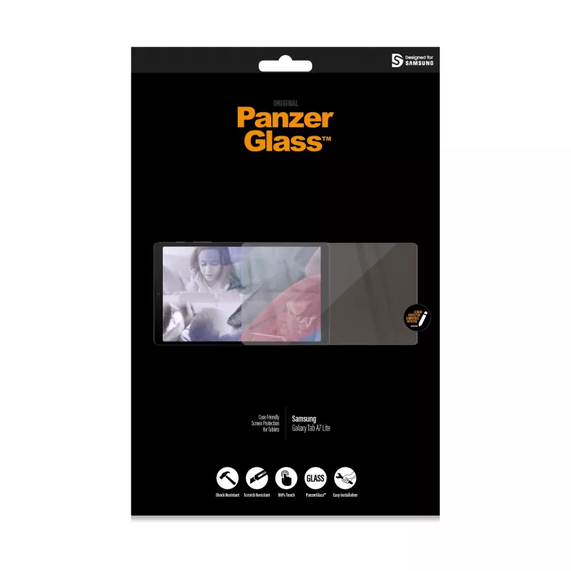PanzerGlass ® Osłona ekranu Samsung Galaxy T A7 Lite, Samsung, Samsung - Galaxy Tab A7 Lite, Aplikacja na sucho, Odporna na zarysowania, Odporna na wstrząsy, Przezroczysta, 1 szt.