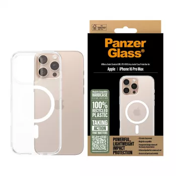 Cover PanzerGlass HardCase Transparent w. biały MagSafe iPhone 16 Pro Max