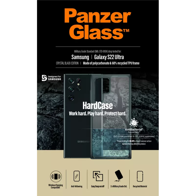 PanzerGlass ® HardCase Samsung Galaxy S22 Ultra 5G - Smokey Czarny
