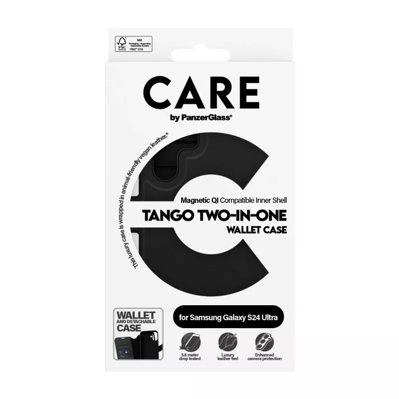 Etui telefonu PanzerGlass CARE Feature Case Tango Two-in-One Wallet, kompatybilne z Samsung Galaxy S24 Ultra, przezroczysty