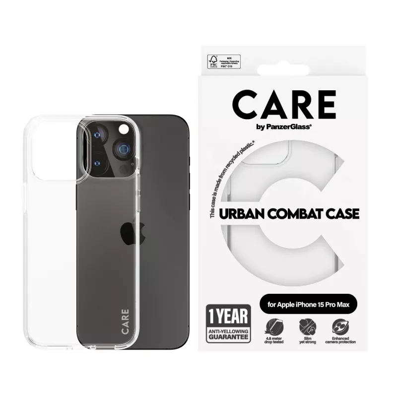 PanzerGlass CARE™ by ® Urban Combat etui Transparent iPhone 15 Pro Max