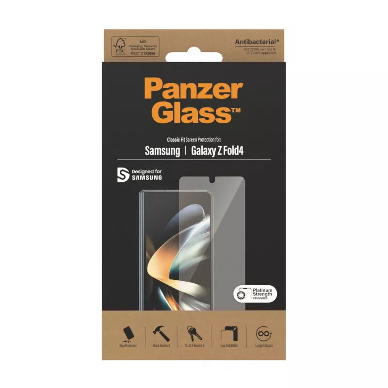 Szkło ochronne PanzerGlass Samsung Galaxy Z Fold4 Antybakteryjne Odporne na zarysowania