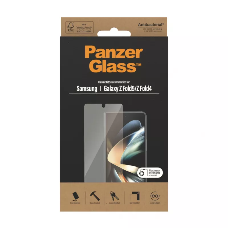 Szkło ochronne PanzerGlass Samsung Galaxy Z Fold4 Antybakteryjne Odporne na zarysowania