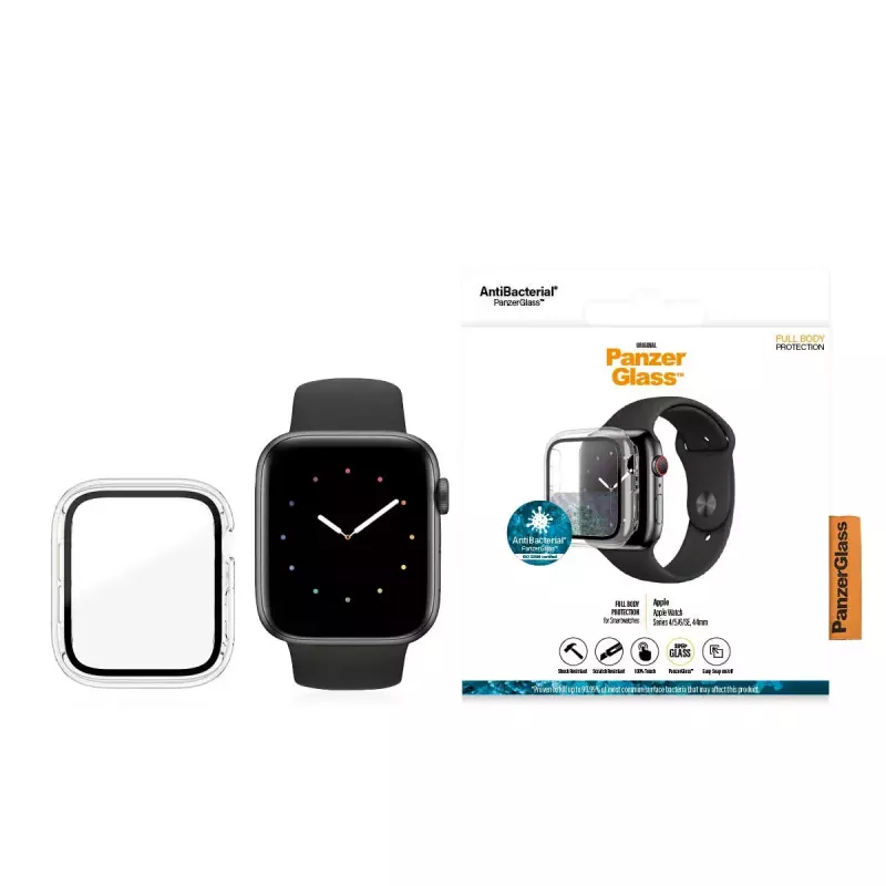 PanzerGlass ® Full body etui Transparent Apple Watch SE 3 | SE | 6 | 5 | 4 | 44mm