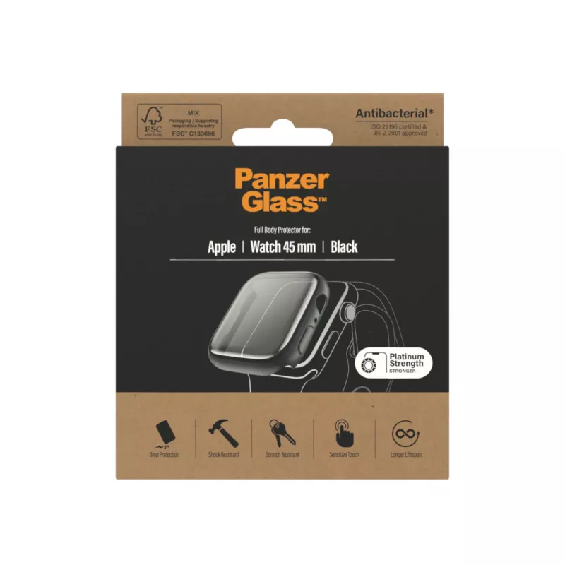 PanzerGlass ® Etui Full Body Apple Watch Series 9 | 8 | 7 | 45mm | Czarny