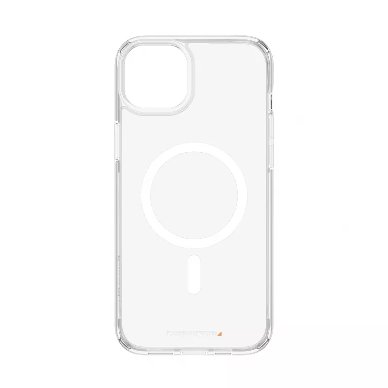 Etui ochronne HardCase MagSafe PanzerGlass do iPhone 15 Plus — przezroczyste, z tworzywa sztucznego pochodzącego z recyklingu, pasuje do ekranu 6,69 cala