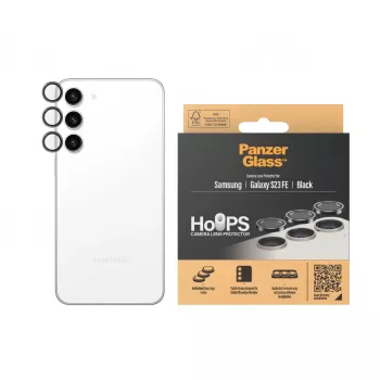 PanzerGlass Hoops Osłona Obiektywu Aparatu Samsung Galaxy S23 FE Czarny Odporny na Zarysowania i Wstrząsy