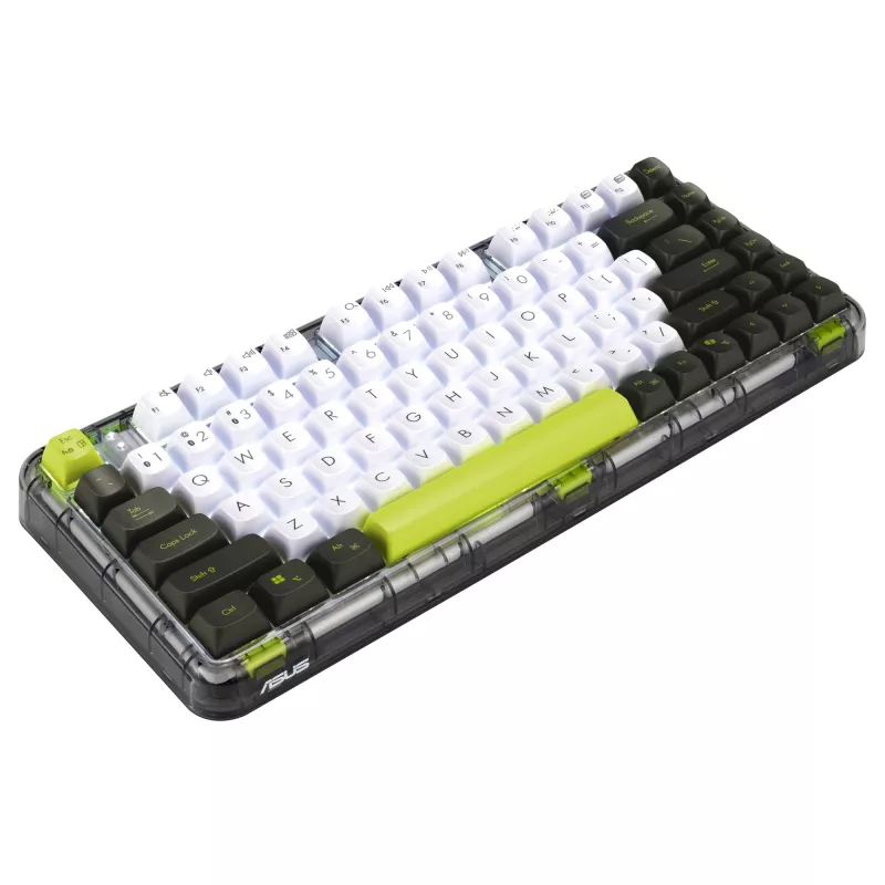 ASUS Jelly75 KD201 klawiatura mechaniczna, układ 75%, USB, RF Wireless i Bluetooth, wielokolorowa