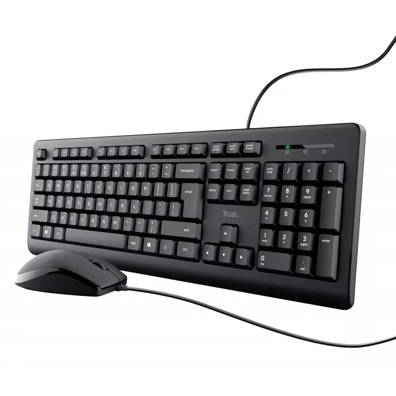 Trust TKM-250 klawiatura Mysz w zestawie Biurowa USB QWERTZ niemiecka Czarna