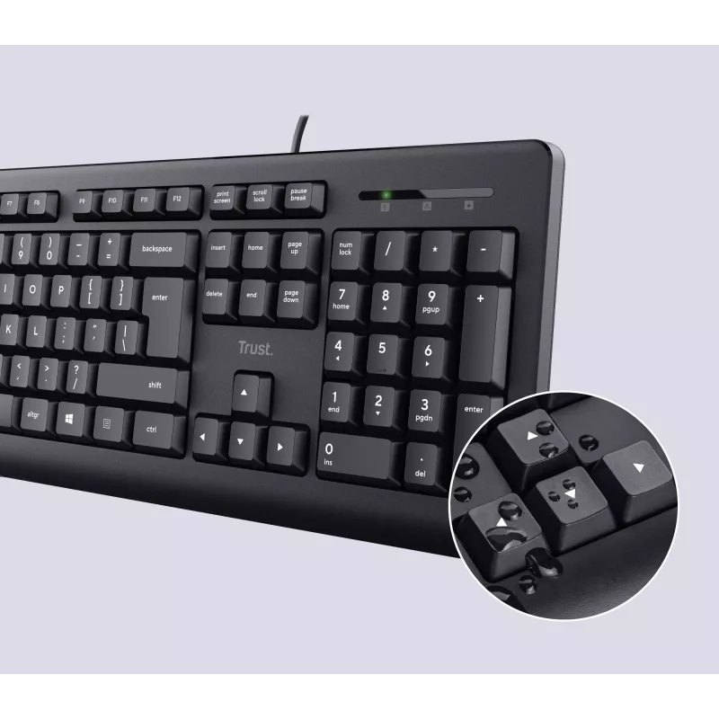 Trust TKM-250 klawiatura Mysz w zestawie Biurowa USB QWERTZ niemiecka Czarna