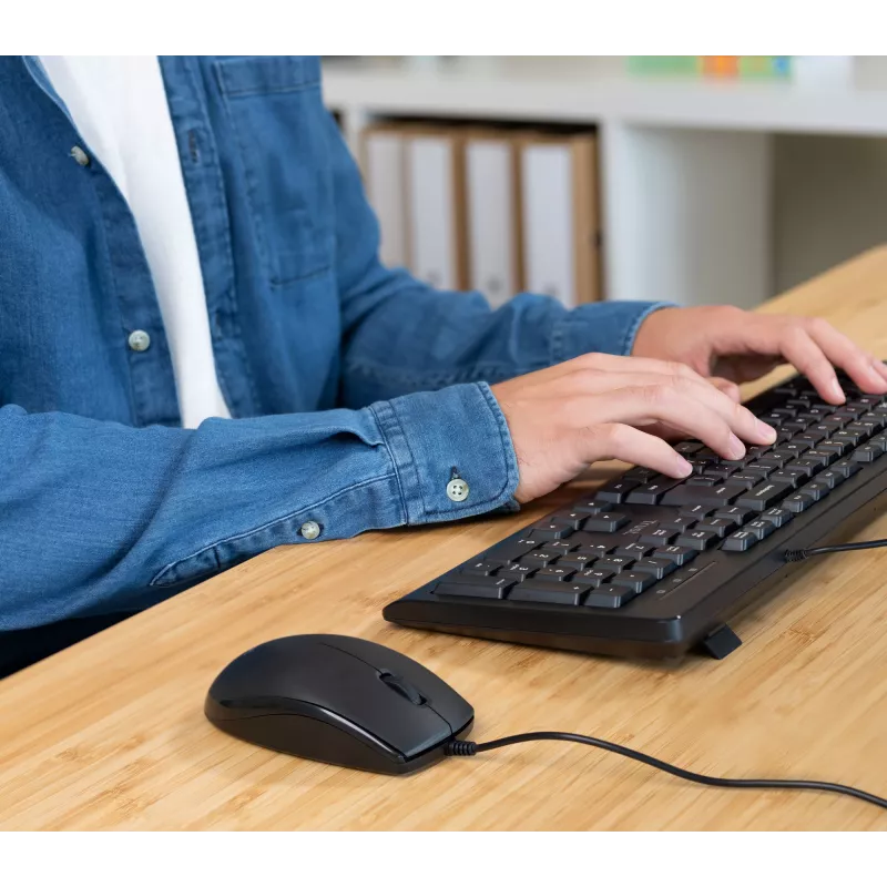Trust TKM-250 klawiatura Mysz w zestawie Biurowa USB QWERTZ niemiecka Czarna