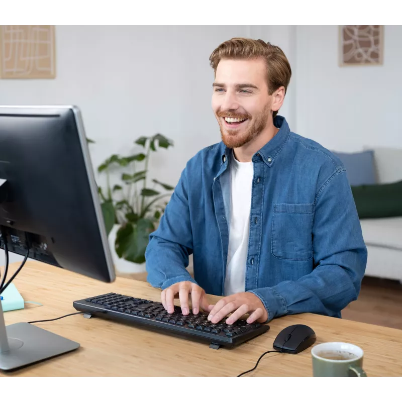 Trust TKM-250 klawiatura Mysz w zestawie Biurowa USB QWERTZ niemiecka Czarna